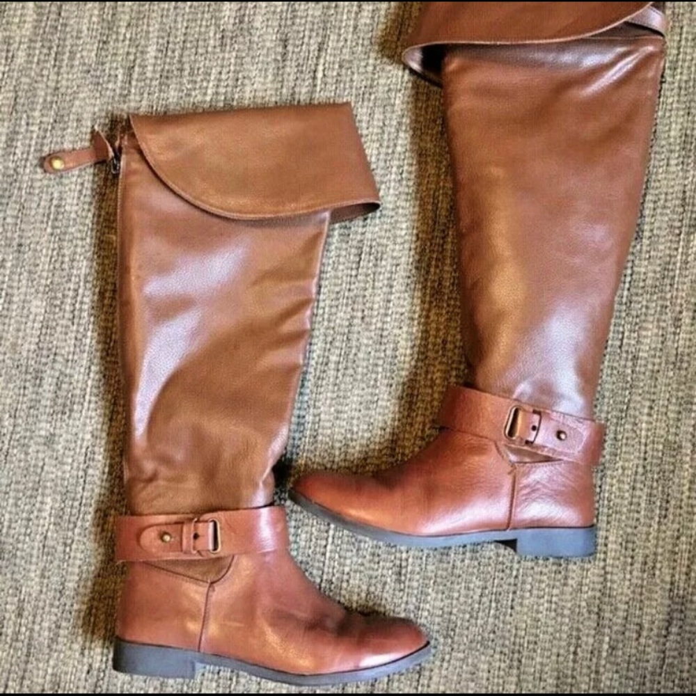 ALDO Brown Leather Knee High Boots Women’s SZ 8.5